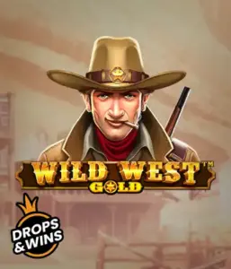  See the bold sheriff of "Wild West Gold," a captivating slot game by Pragmatic Play. The graphic depicts a confident sheriff with a sheriff’s badge, framed by a dusty Old West town backdrop. The game's title is boldly featured in a classic font, highlighting the Wild West adventure theme. 