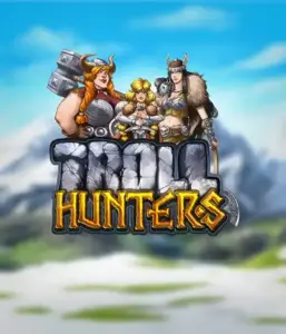 Immerse yourself in "Troll Hunters," where bold Viking warriors stand ready to battle their foes. The logo displays a pair of Vikings, male and female, dressed for battle, with a chilly mountainous backdrop. They exude power and determination, capturing the essence of the game's adventurous theme.